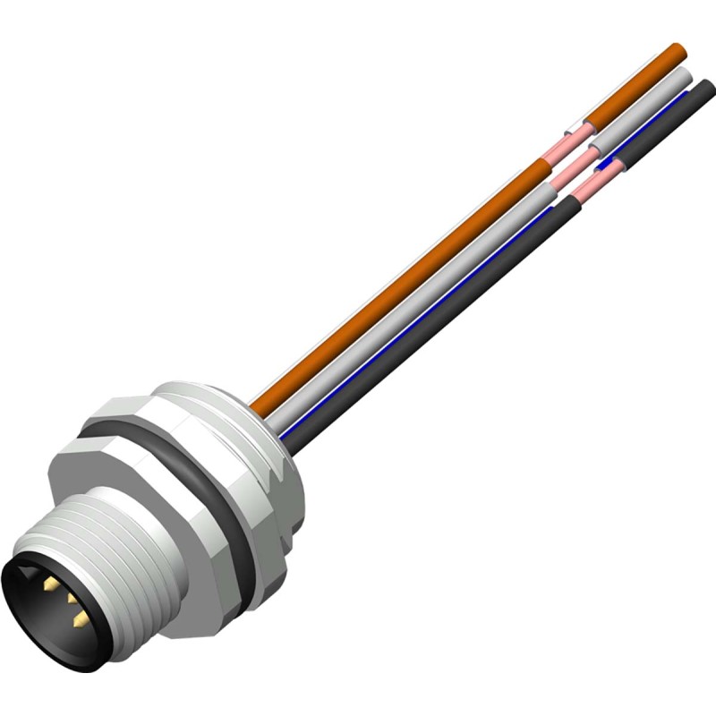 1 pcs - RS PRO Circular Connector, 4 Contacts, Front Mount, M12 Connector, Plug, Male, IP67