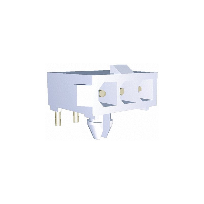 1 pcs - TE Connectivity Mini-Universal MATE-N-LOK Series Right Angle Through Hole PCB Header, 3 Contact(s), 4.14mm Pitch, 1