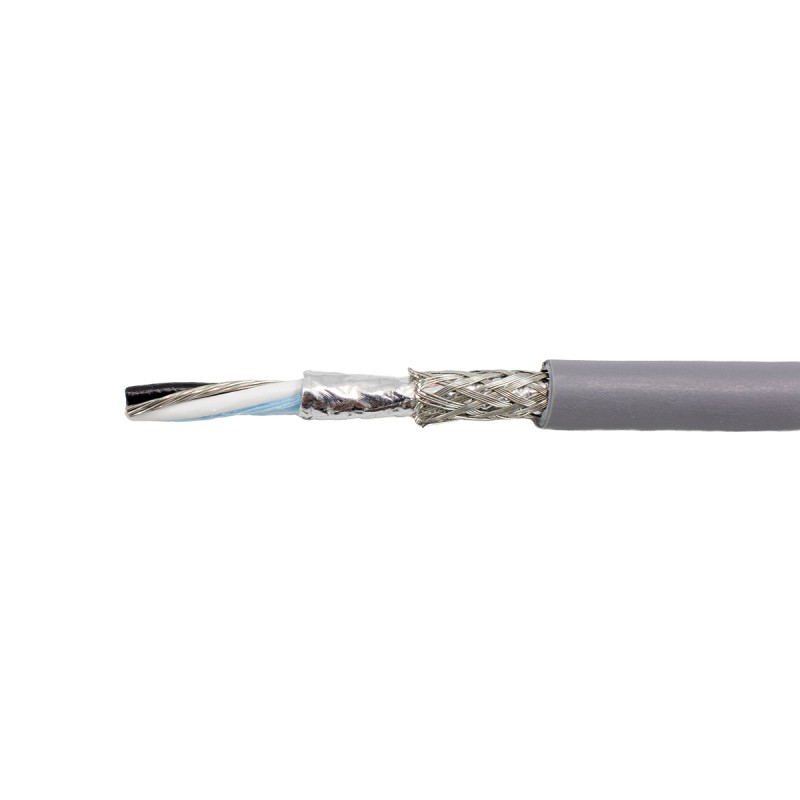 305 pcs - Alpha Wire Twisted Pair Data Cable, 1 Pairs, 0.25 mm², 2 Cores, 24 AWG, Screened, 305m, Grey Sheath