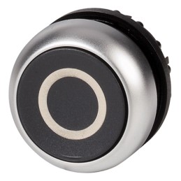1 pcs - Eaton RMQ Titan M22 Series Black Momentary Push Button, 22mm Cutout, IP67