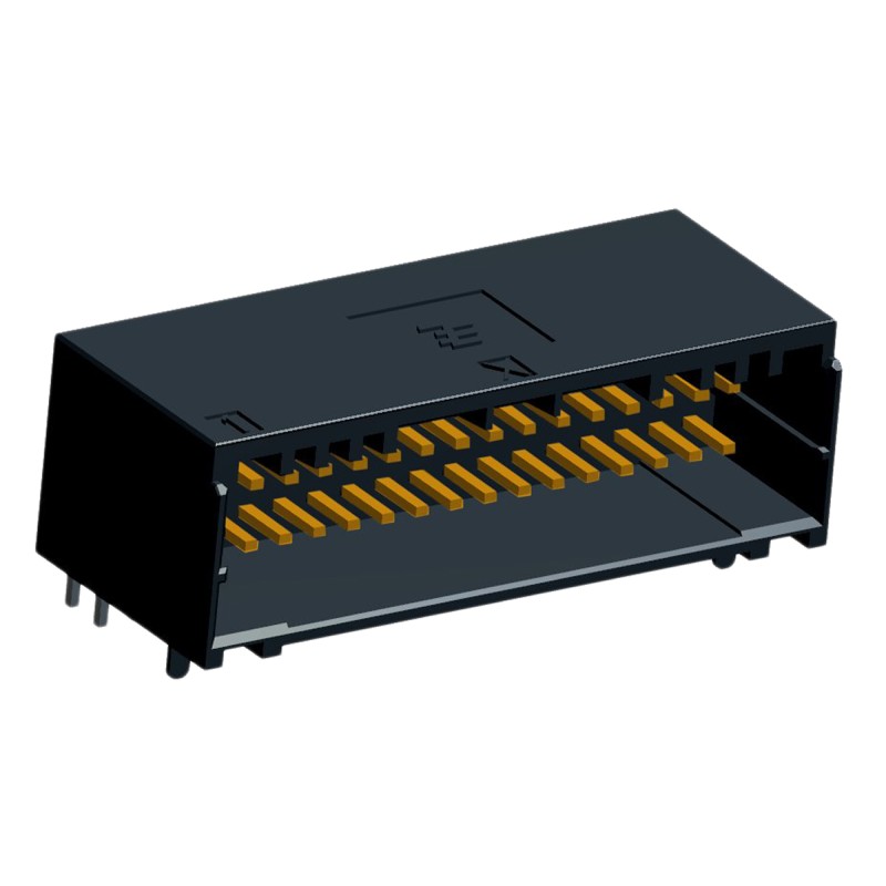 1 pcs - TE Connectivity Dynamic 1000 Series Right Angle Through Hole PCB Header, 34 Contact(s), 2.0mm Pitch, 2 Row(s), Shrouded