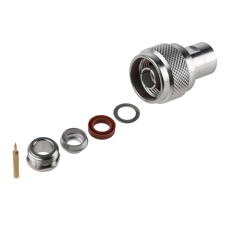 1 pcs - Radiall, Plug Cable Mount N Connector, 75Ω, Clamp Termination, Straight Body