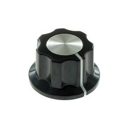 10 pcs : RN-99F-BS/6.4 - Knobs & Dials Black Knob .75D X .46H