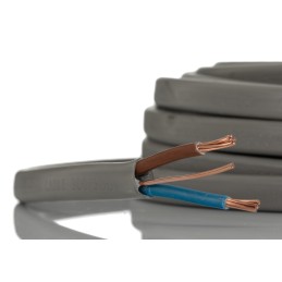 1 Bag of 10 M - RS PRO 2 Core Power Cable, 1 mm², 10m, Grey PVC Sheath, Power, 16A, 300/500 V