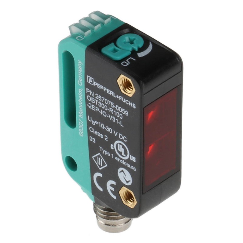 1 pcs - Pepperl + Fuchs Background Suppression Photoelectric Sensor, Block Sensor, 7 mm - 300 mm Detection Range IO-LINK