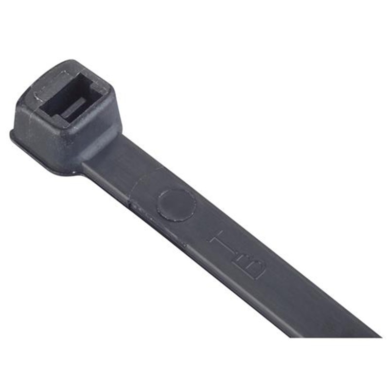 1 Pack of 100 - Thomas & Betts Cable Ties, 186.4mm x 4.67 mm, Black Nylon, Pk-100