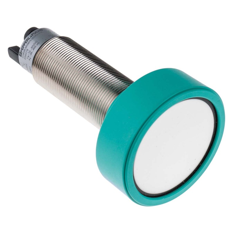 1 pcs - Pepperl + Fuchs Ultrasonic Barrel-Style Proximity Sensor, M30 x 1.5, 350 - 6000 mm Detection, PNP Output, 12