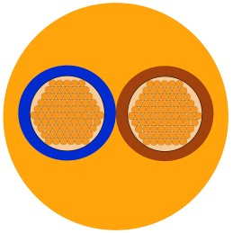 1 Reel of 100 M - RS PRO 2 Core Power Cable, 1.5 mm², 100m, Orange PVC Sheath, 3182Y, 15 A, 500 V