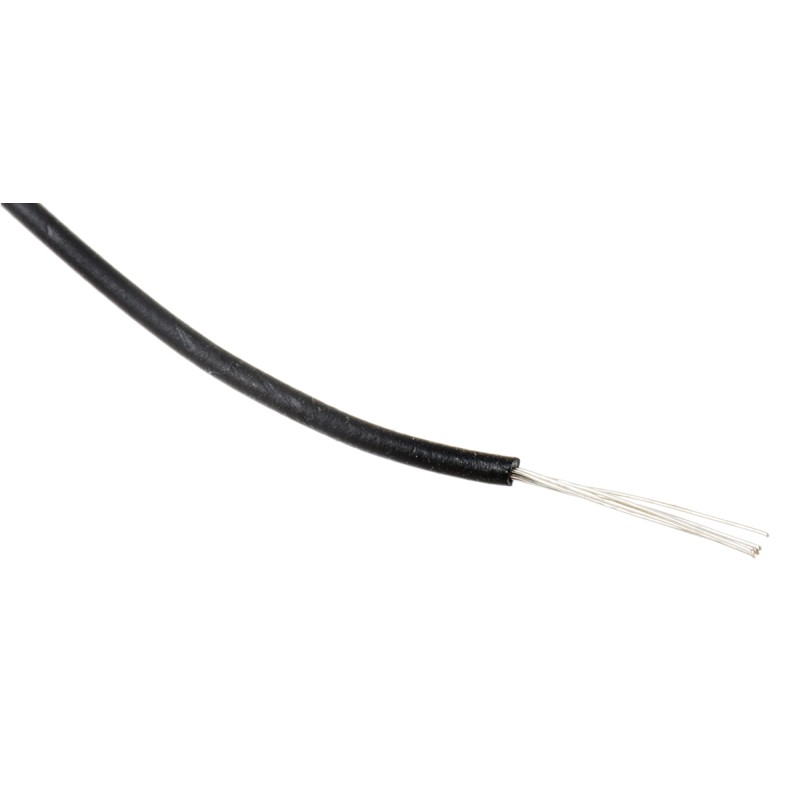 1 Reel of 100 M - RS PRO Black 0.13 mm² Hook Up Wire, 26 AWG, 7/0.16 mm, 100m, MPPE Insulation
