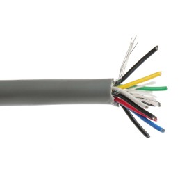 1 Reel of 100 M - RS PRO Multicore Data Cable, 5 Pairs, 0.2 mm², 10 Cores, 24 AWG, Screened, 100m, Grey Sheath