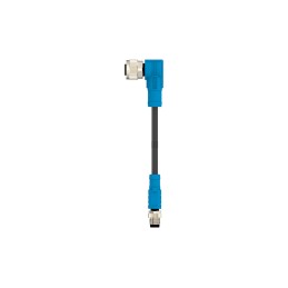 1 pcs - TE Connectivity Right Angle Male 3 way M8 to Straight Female 3 way M12 Sensor Actuator Cable, 500mm