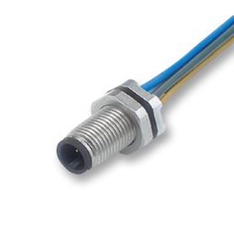 1 pcs - Binder Circular Connector, 3 Contacts, Panel Mount, M5 Connector, Socket, Male, IP67, 707 Series