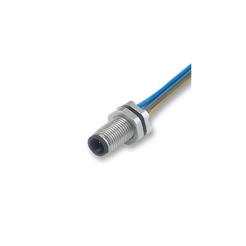 1 pcs - Binder Circular Connector, 3 Contacts, Panel Mount, M5 Connector, Socket, Male, IP67, 707 Series