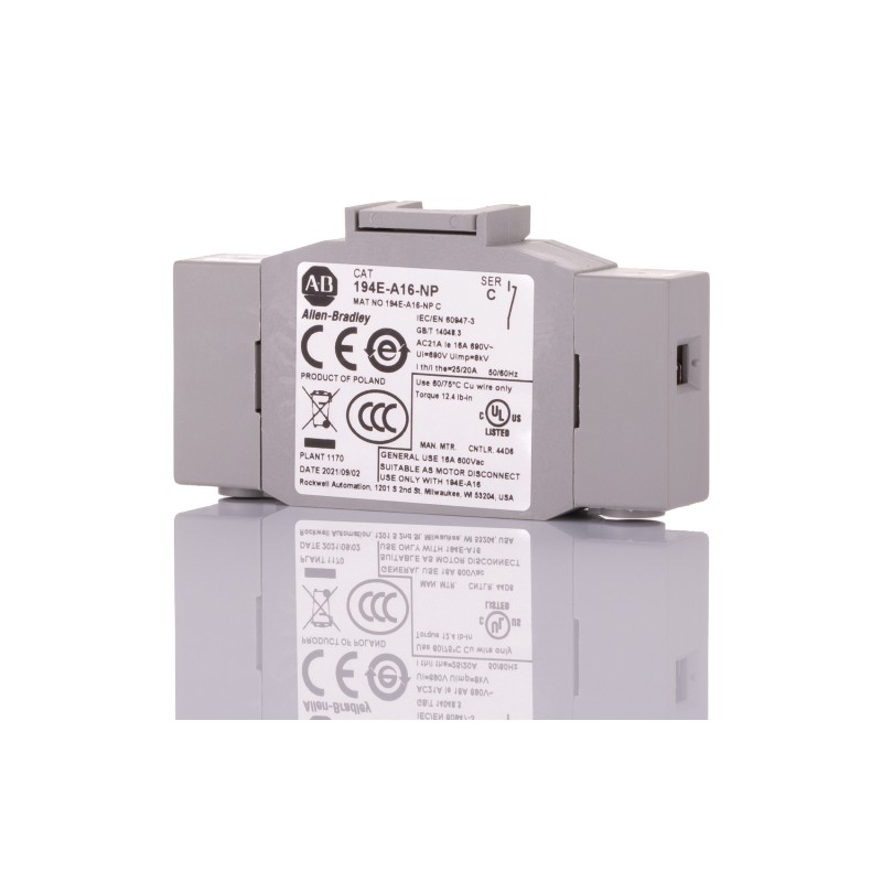 1 pcs - Allen Bradley Switch Disconnector Auxiliary Switch, 194E-NP Series for Use with Control & Load Switch