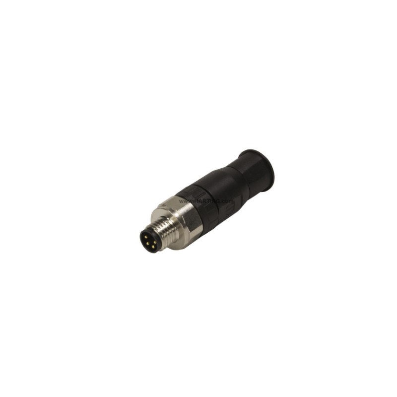 1 pcs - HARTING Circular Connector, 4 Contacts, Cable Mount, M8 Connector, Plug, Male, IP67, M8 Series