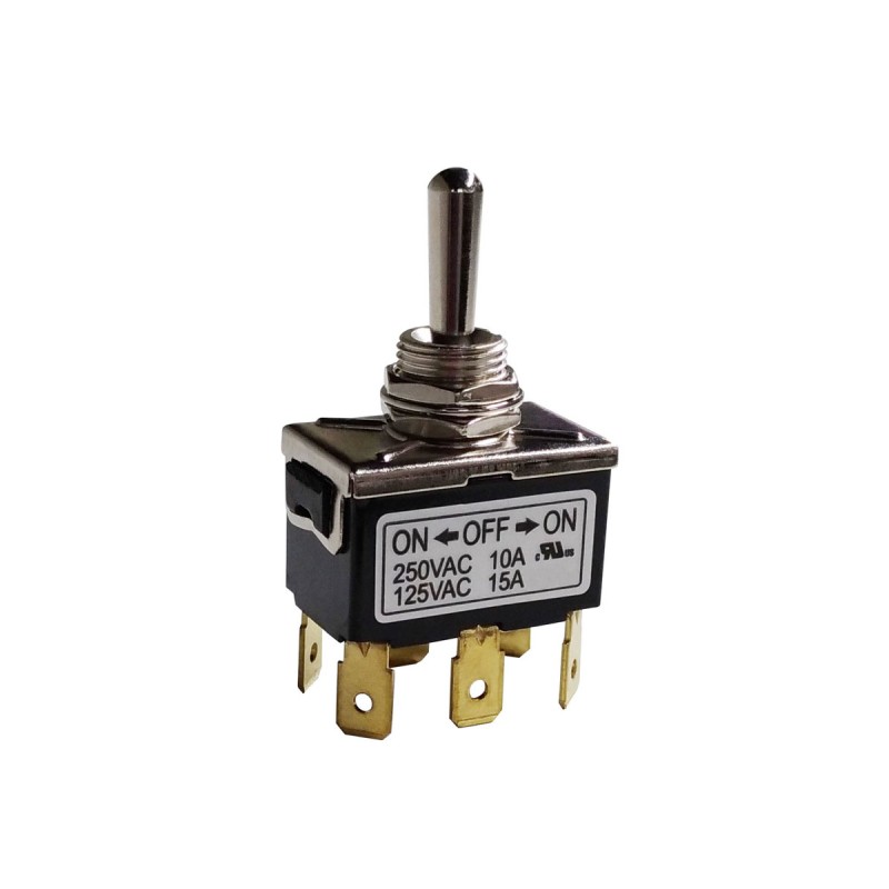 1 pcs - RS PRO Toggle Switch, PCB Mount, On-Off-On, DPDT, Solder Terminal