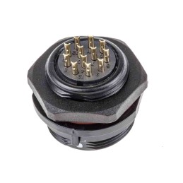 1 pcs - RS PRO Circular Connector, 12 Contacts, Bulkhead Mount, Plug, Male, IP68