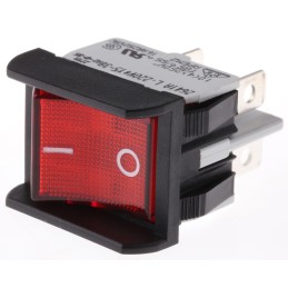 1 pcs - Apem Illuminated DPST, On-None-Off Rocker Switch Panel Mount