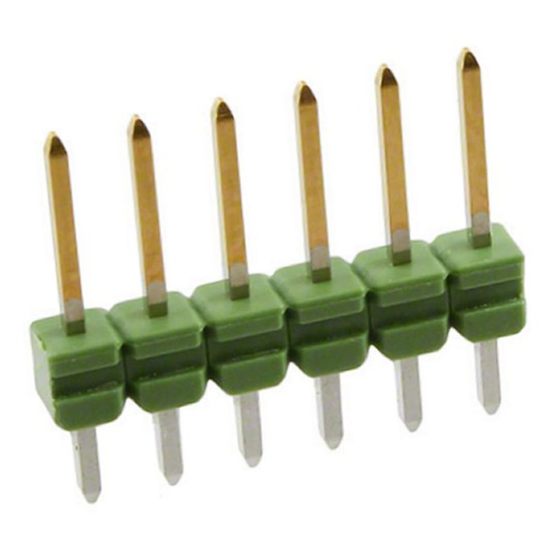 10 pcs - TE Connectivity AMPMODU MOD II Series Straight Through Hole Pin Header, 6 Contact(s), 2.54mm Pitch, 1 Row(s), Unshroud