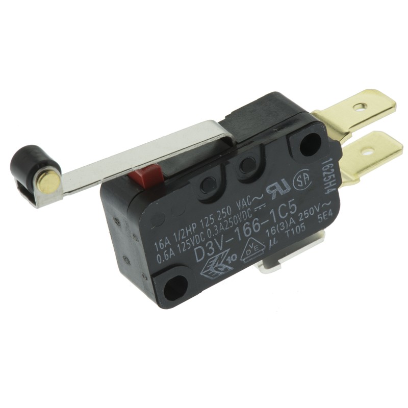 1 pcs - Omron Roller Lever Micro Switch, Tab Terminal, 16 A @ 250 V ac, SP-CO, IP40