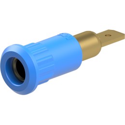 1 pcs - Staubli Blue Socket Test Socket, Tab Termination, 25A, 30V ac, Gold Plating