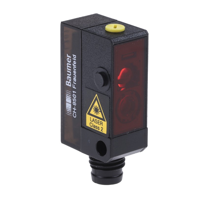 1 pcs - Baumer Diffuse Photoelectric Sensor, Block Sensor, 3 mm - 150 mm Detection Range