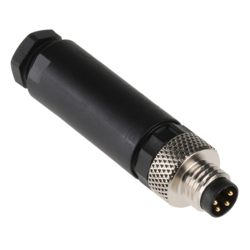 10 pcs - Lumberg Automation Circular Connector, 4 Contacts, Cable Mount, M8 Connector, Plug, Male, IP67, RSMCK Series