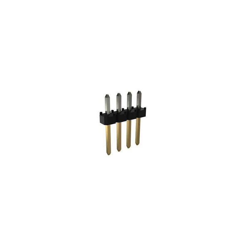 10 pcs - Amphenol ICC Minitek Series Through Hole Pin Header, 4 Contact(s), 2.0mm Pitch, 1 Row(s), Unshrouded
