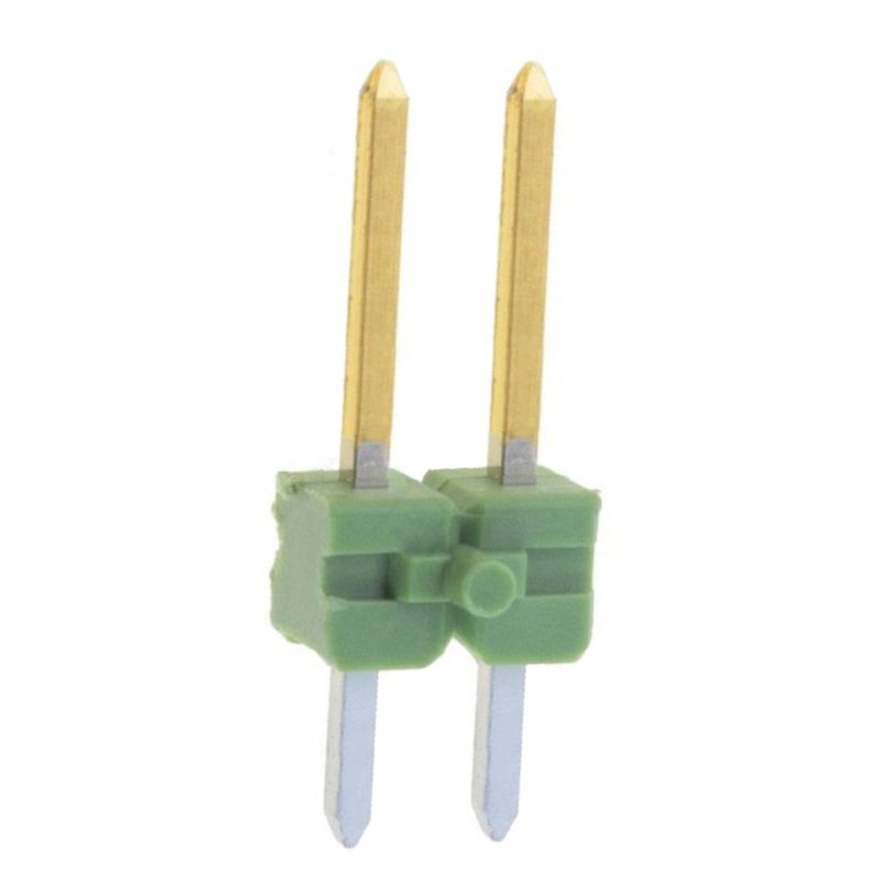 10 pcs - TE Connectivity AMPMODU MOD II Series Straight Through Hole Pin Header, 2 Contact(s), 2.54mm Pitch, 1 Row(s), Unshroud
