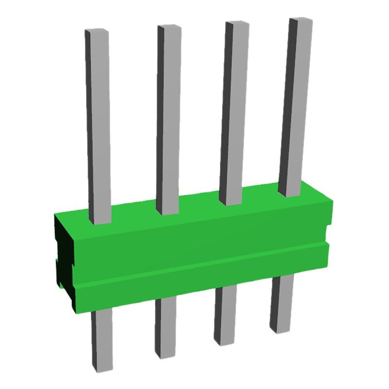 10 pcs - TE Connectivity AMPMODU MOD II Series Straight Through Hole Pin Header, 4 Contact(s), 2.54mm Pitch, 1 Row(s), Unshroud