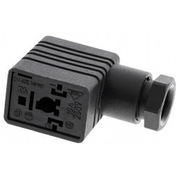 1 pcs - Hirschmann GMN 2P+E DIN 43650 B, Female Solenoid Valve Connector, No, 250 V ac/dc Voltage