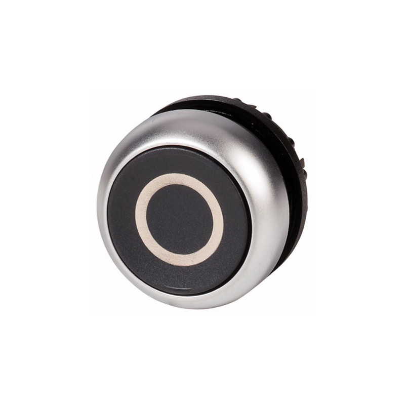 1 pcs - Eaton RMQ Titan M22 Series Black Momentary Push Button Head, 22mm Cutout, IP69K