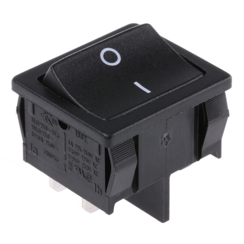 1 pcs - Marquardt DPST, On-None-Off Rocker Switch Panel Mount