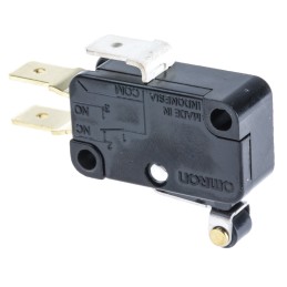 1 pcs - Omron Roller Lever Micro Switch, Quick Connect Terminal, 15 A @ 250 V ac, SP-CO, IP40