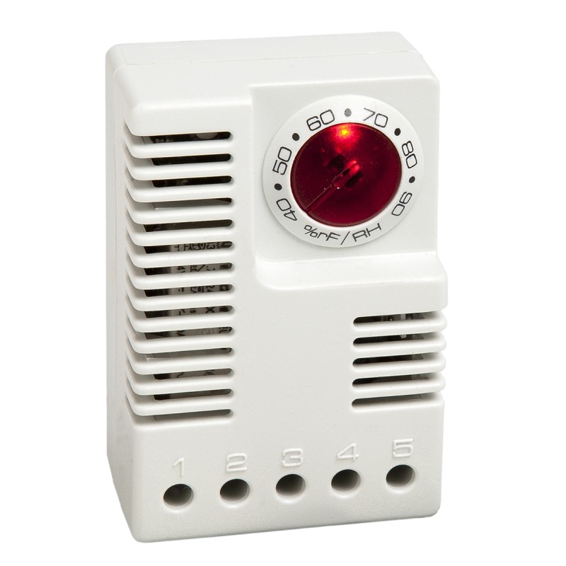 1 pcs - Hygrostat, Adjustable, 40 - 90%RH, 12 - 48 V dc, DIN Rail