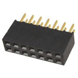 1 pcs - Samtec SSQ Series Straight Through Hole Mount PCB Socket, 14-Contact, 2-Row, 2.54mm Pitch, Solder Termination