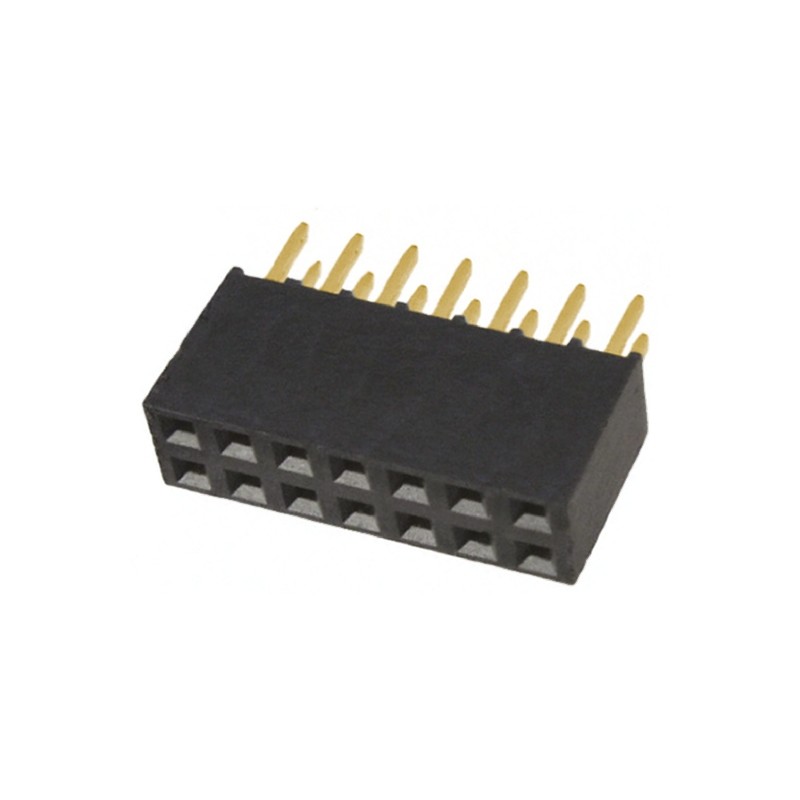 1 pcs - Samtec SSQ Series Straight Through Hole Mount PCB Socket, 14-Contact, 2-Row, 2.54mm Pitch, Solder Termination