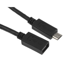 1 pcs - StarTech.com USB 2.0 Cable, Male Micro USB B to Female Micro USB B USB Extension Cable, 0.5m