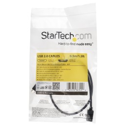 1 pcs - StarTech.com USB 2.0 Cable, Male Micro USB B to Female Micro USB B USB Extension Cable, 0.5m