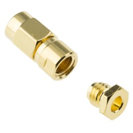 1 pcs - TE Connectivity, Plug Cable Mount SMC Connector, 50Ω, Solder Termination, Straight Body