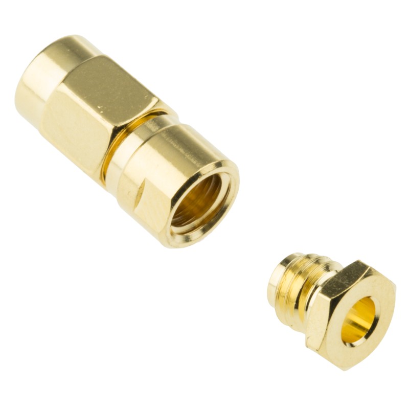 1 pcs - TE Connectivity, Plug Cable Mount SMC Connector, 50Ω, Solder Termination, Straight Body