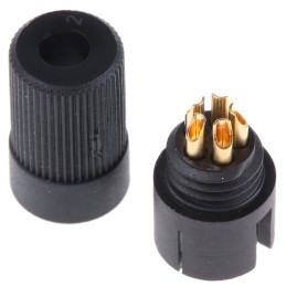 1 pcs - Binder Circular Connector, 5 Contacts, Cable Mount, Subminiature Connector, Plug, Male, IP40, 719 Series