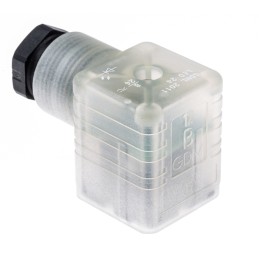 1 pcs - Hirschmann GDML 2P+E DIN 43650 A, Female Solenoid Valve Connector, with Indicator Light, 24 V Voltage