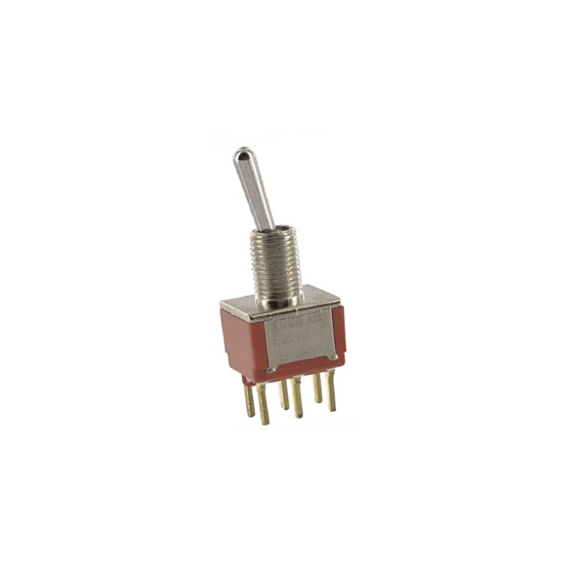 1 pcs - TE Connectivity Toggle Switch, PCB Mount, On-On, DPDT, Through Hole Terminal, 20V