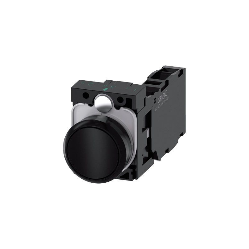 1 pcs - Siemens SIRIUS ACT Series Push Button Complete Unit, Panel Mount, 22mm Cutout, SPDT