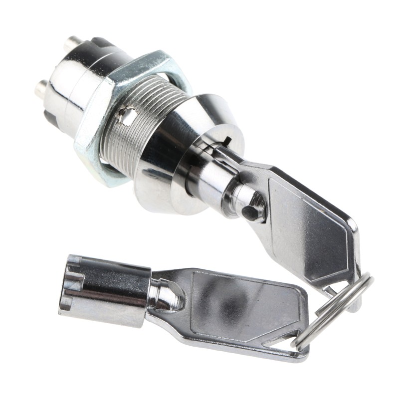 1 pcs - Key Switch, SPST, 2 A@ 250 V ac 2-Way Tubular-Key