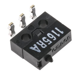1 pcs - Omron Plunger Micro Switch, Through Hole Terminal, 500 mA @ 30 V dc, SPDT, IP40