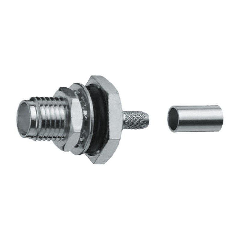 1 pcs - Telegartner, jack Panel Mount SMA Connector, 50Ω, Solder Termination, Straight Body