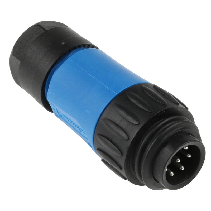 1 pcs - Amphenol Circular Connector, 6 + PE Contacts, Cable Mount, Plug, Male, IP65, IP67, Ecomate Series
