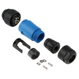 1 pcs - Amphenol Circular Connector, 6 + PE Contacts, Cable Mount, Plug, Male, IP65, IP67, Ecomate Series